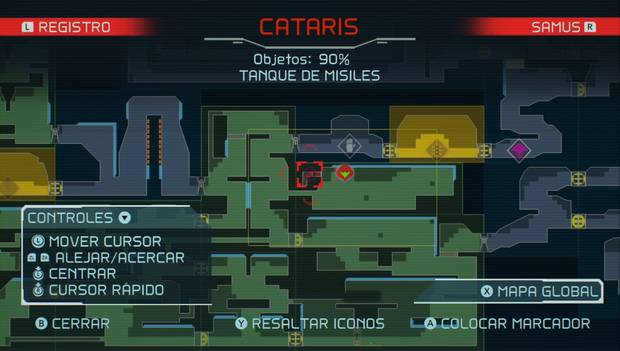 Metroir Dread - Tanques de misiles: ubicación del tanque de misiles 60 en Cataris, ubicación en el mapa