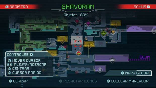 Metroid Dread - Módulos de energía: módulo de energía 15 en Ghavoran, mapa