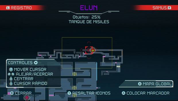 Metroid Dread - Tanques de misiles: ubicación del tanque de misiles 85 en Elun, mapa