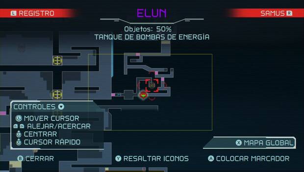 Metroid Dread - Tanques de bomba de energía: ubicación del duodécimo tanque de bombas de energía en Elun, mapa