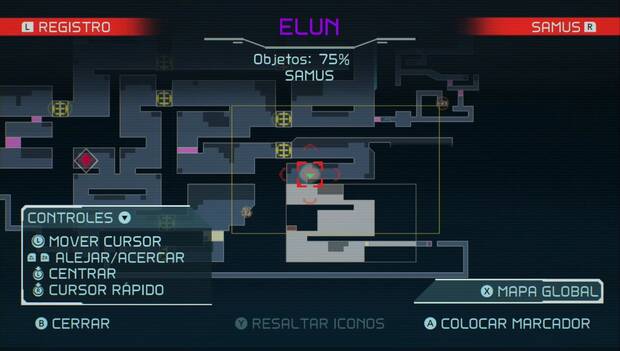 Metroid Dread - Puzzles de aceleración: puzzle de aceleración 18 en Elun, mapa