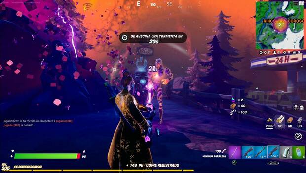Fortnite - La reina del cubo: jugador con un arma paralela equipada