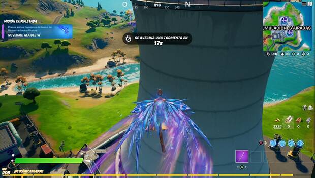 Fortnite - La reina del cubo: planeando sobre Acumulaciones Airadas