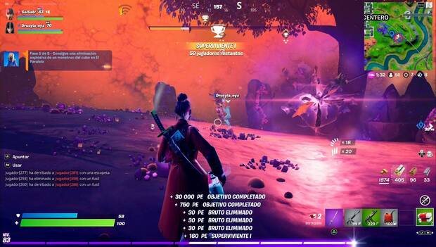 Fortnite - Misiones de Liebre crepuscular: monsruos del Cubo eliminados por una granada