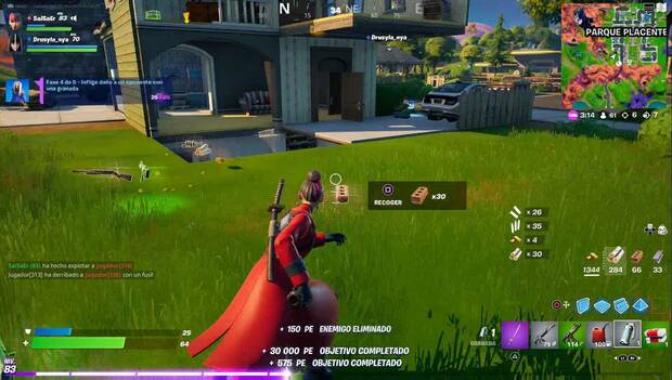 Fortnite - Misiones de Liebre crepuscular: jugador eliminado con una granada
