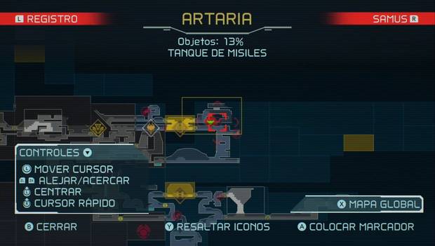 Metroid Dread - Tanques de misiles: ubicacion del cuarto tanque de misiles en Artaria, mapa