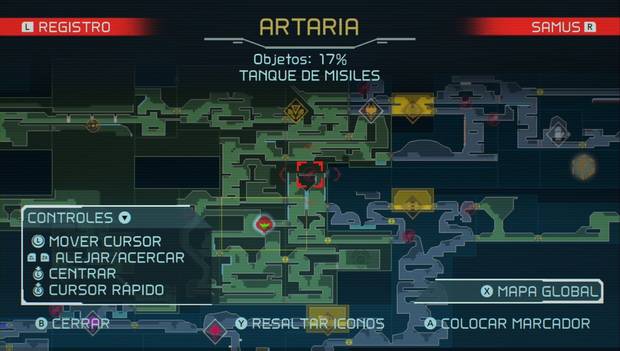 Metroid Dread - Tanques de misiles: ubicación del quinto tanque de misiles en Artaria, mapa