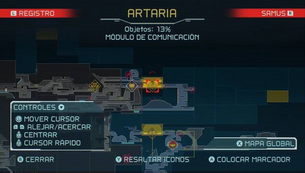 Metroid Dread - Artarias: módulo de comunicación al que dirigirnos