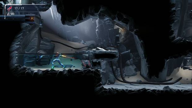 Metroid Dread - Artarias: zona destruible en el agua