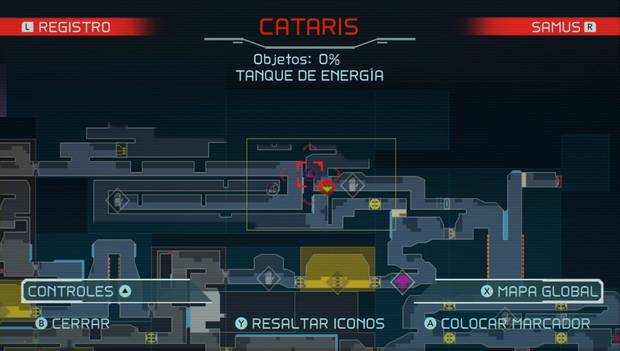 Metroid Dread - Tanques de energía: ubicación del segundo tanque de energía en Cataris, mapa