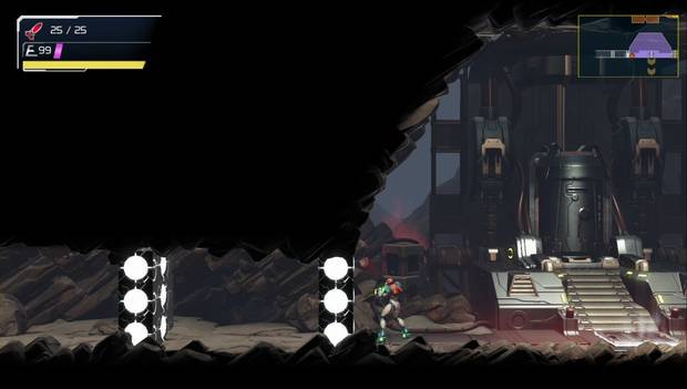 Metroid Dread - Cataris: paredes destruibles junto al ascensor