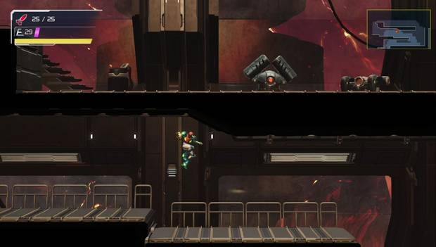 Metroid Dread - Cataris: enemigos mientras subes