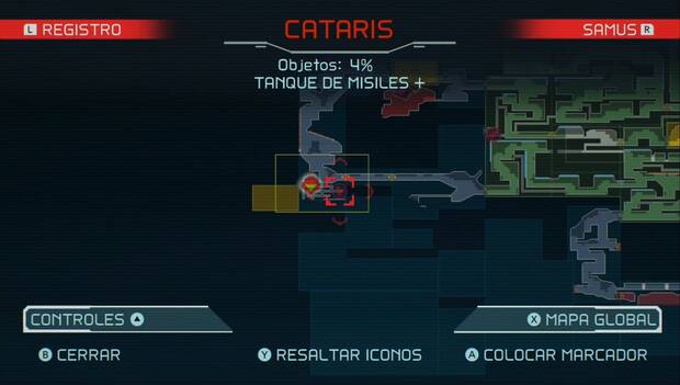 Metroid Dread - Tanques de misiles: ubicación del séptimo tanque de misiles en Cataris, mapa