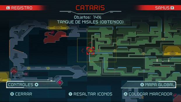 Metroid Dread - Tanques de misiles: ubicación del octavo tanque de misiles en Cataris, mapa