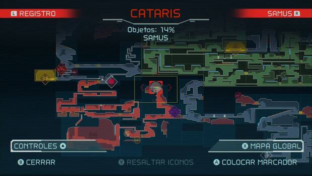 Metroid Dread - Tanques de isiles: ubicación del noveno tanque de misiles en Cataris, mapa