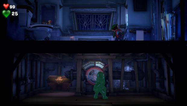 Luigi's Mansion 3 - Suites VIP: Gomiluigi aspira la manivela de la ducha
