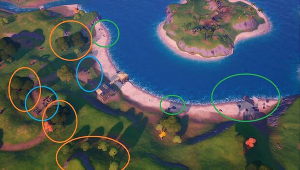 Fortnite Battle Royale - Dónde conseguir materiales: puntos de materiales en la playa