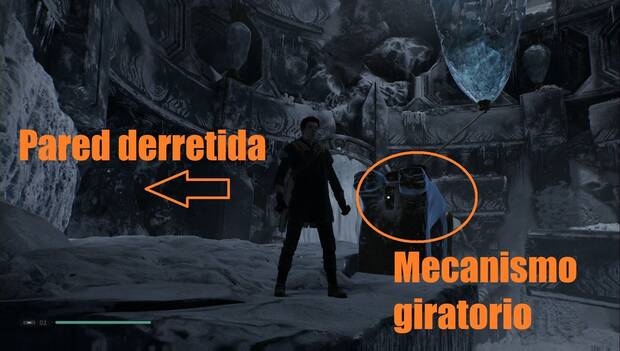 Star Wars Jedi Fallen Order - Derretir el hielo del Templo Jedi: cristal enganchado