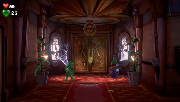 Luigi's Mansion 3 - Entresuelo: ventiladores de la puerta y joya amarilla