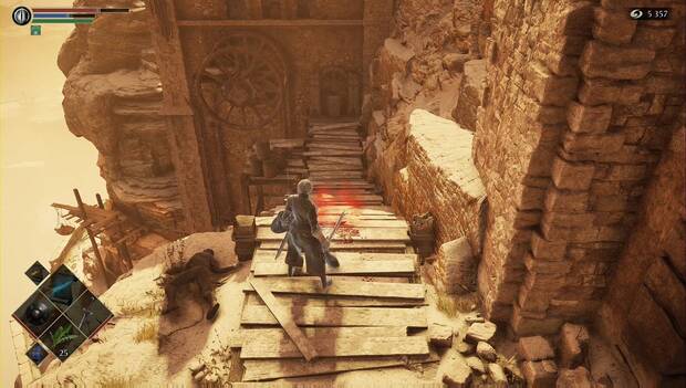 Demon's Souls - Instalaciones de forjado: rampa con palanca para abrir el atajo