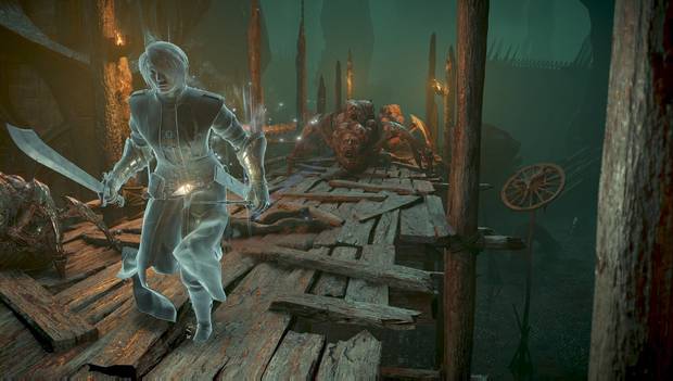 Demon's Souls Remake - Latria Superior: monstruos gigantes en la pasarela de madera