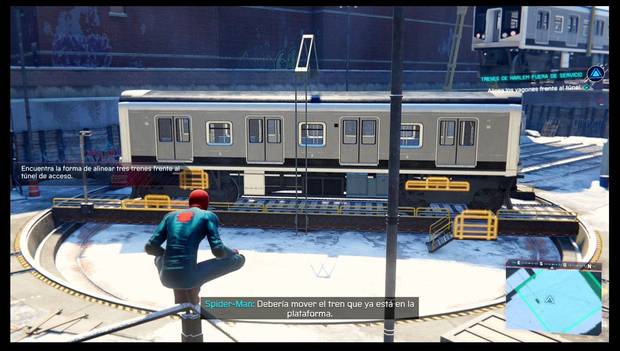 Spider-Man: Miles Morales - Trenes de Harlem fuera de servicio: vagón sobre la plataforma giratoria