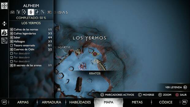 God of War Ragnarok - Mapas del tesoro: ubicación del tesoro enterrado