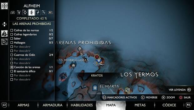 God of War Ragnarok - Hallazgos en Las arenas prohibidas: ubicación del Brazalete