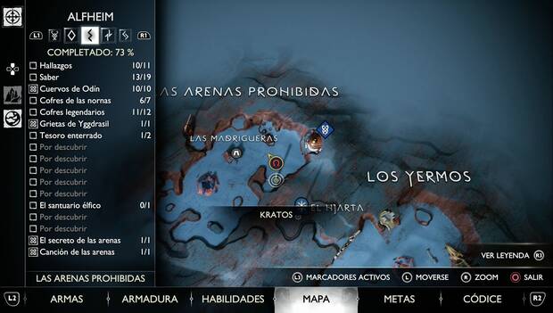 God of War Ragnarok - Hallazgos de Las arenas prohibidas: ubicación de Viaje