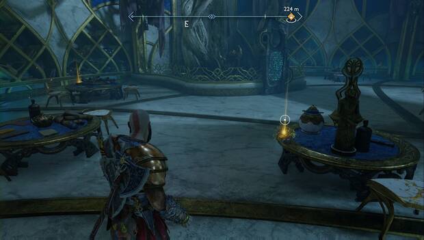 God of War Ragnarok - Objetos de saber de Las arenas prohibidas: ubicación de Análisis de la importancia del tiempo, Normas del santuario y Las páginas perdidas (2)