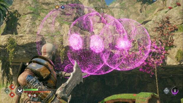 God of War Ragnarok - La paz perdida de Freya: enredaderas y burbujaspara hacer reacción