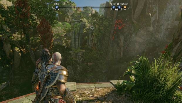 God of War Ragnarok - La paz perdida de Freya: puente de madera al borde del acantilado