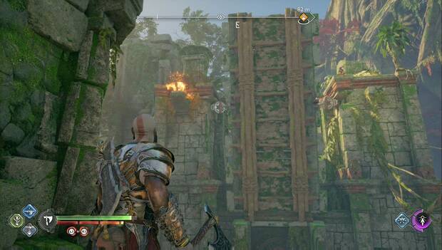 God of War Ragnarok - Objetos de saber: punto desde el que romper el puente para llegar a Muerte al llegar