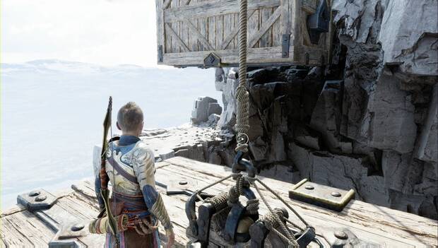 God of War Ragnarok - El fugitivo: cuerda de la caja ascensor