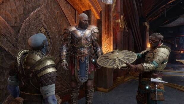 God of War Ragnarok - La palabra del destino: Brok y Sindri entregan a Kratos su escudo reparado