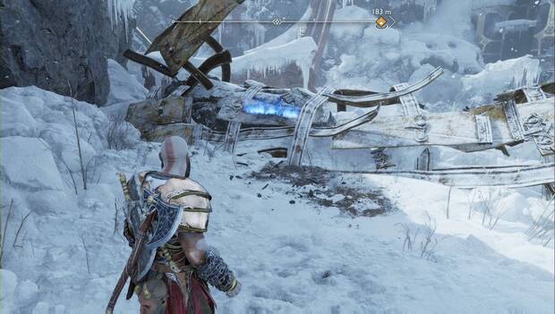 God of War Ragnarok - Objetos de Saber en Costas de los Nueve: ubicació de Brazal derecho de Tyr