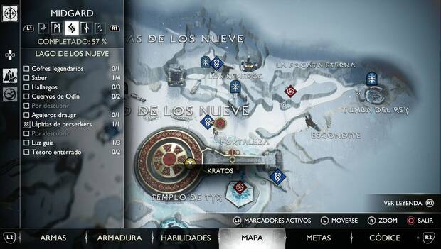 God of War Ragnarok - Objetos de Saber en el Lago de los Nueve: ubicación del Yelmo de Tyr