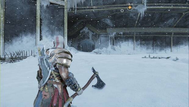 God of War Ragnarok - Hallazgos en Lago de los Nueve: pared de hielo que lleva a la Jambia