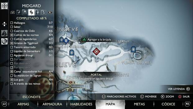 God of War Ragnarok - Agujeros draugr en Midgard: agujero draugr #1 en Lago de los Nueve