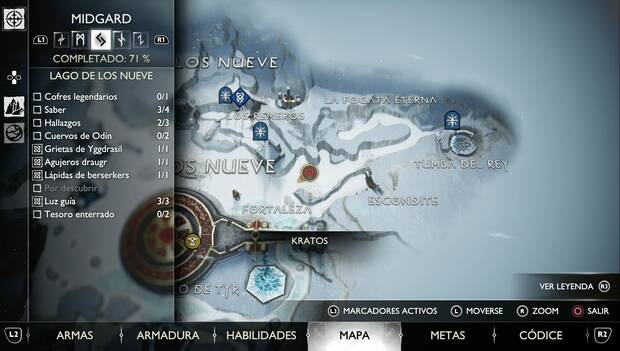 God of War Ragarok - Hallazgos en Lago de los Nueve: ubicación de Kila