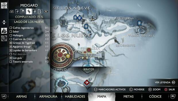 God of War Ragarok - Hallazgos en Lago de los Nueve: ubicación de Maya