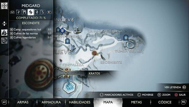God of War Ragnarok - Tesoros enterrados en Lago de los Nueve: ubicación del tesoro Regalo vikingo
