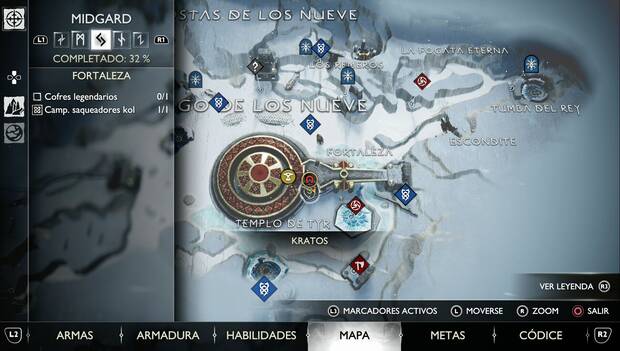 God of War Ragnarok - Cofres legendarios en Midgard: ubicación del cofre legendario en Fortaleza