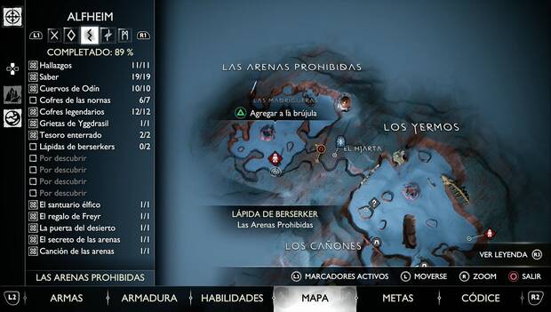 God of War Ragnarok - Lápidas de bersérker: ubicación de Hjalti la Impasible