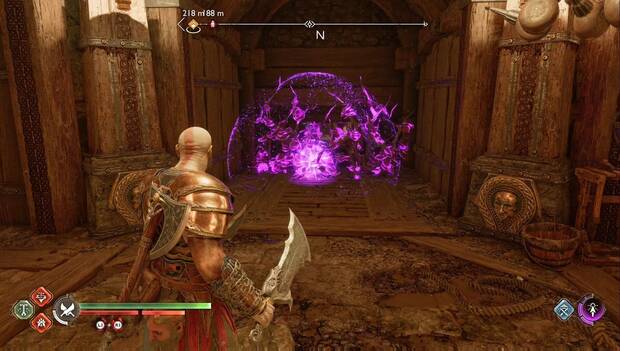 God of War Ragnarok: La forja del destino: flecha sello marcando las zarzas