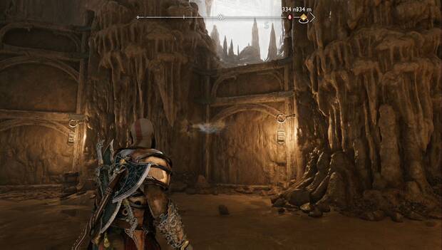 God of War Ragnarok -Objetos de Saber en El corazón de la manzana: punto donde clavar una lanza para llegar al mapa del tesoro La caída de Dagestr