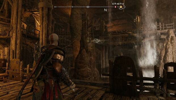 God of War Ragnarok - Grietas de Yggdrasil en El corazón de la manzana: punto donde colocar la lanza