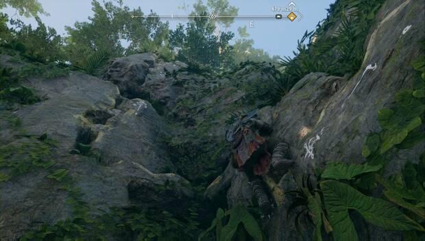 God of War Ragnarok - Criaturas de la profecía: Kratos trepa hacia arriba en la cascada