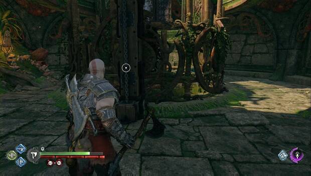 God of War Ragnarok - Camino de destrucción: cadena junto a la trampa