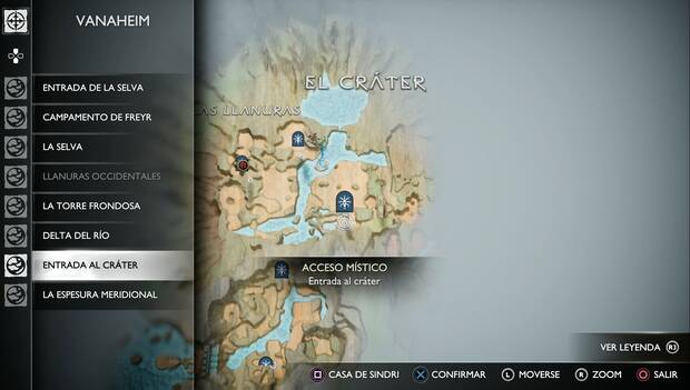 God of War Ragnarok - Acceso místico Entrada al cráter